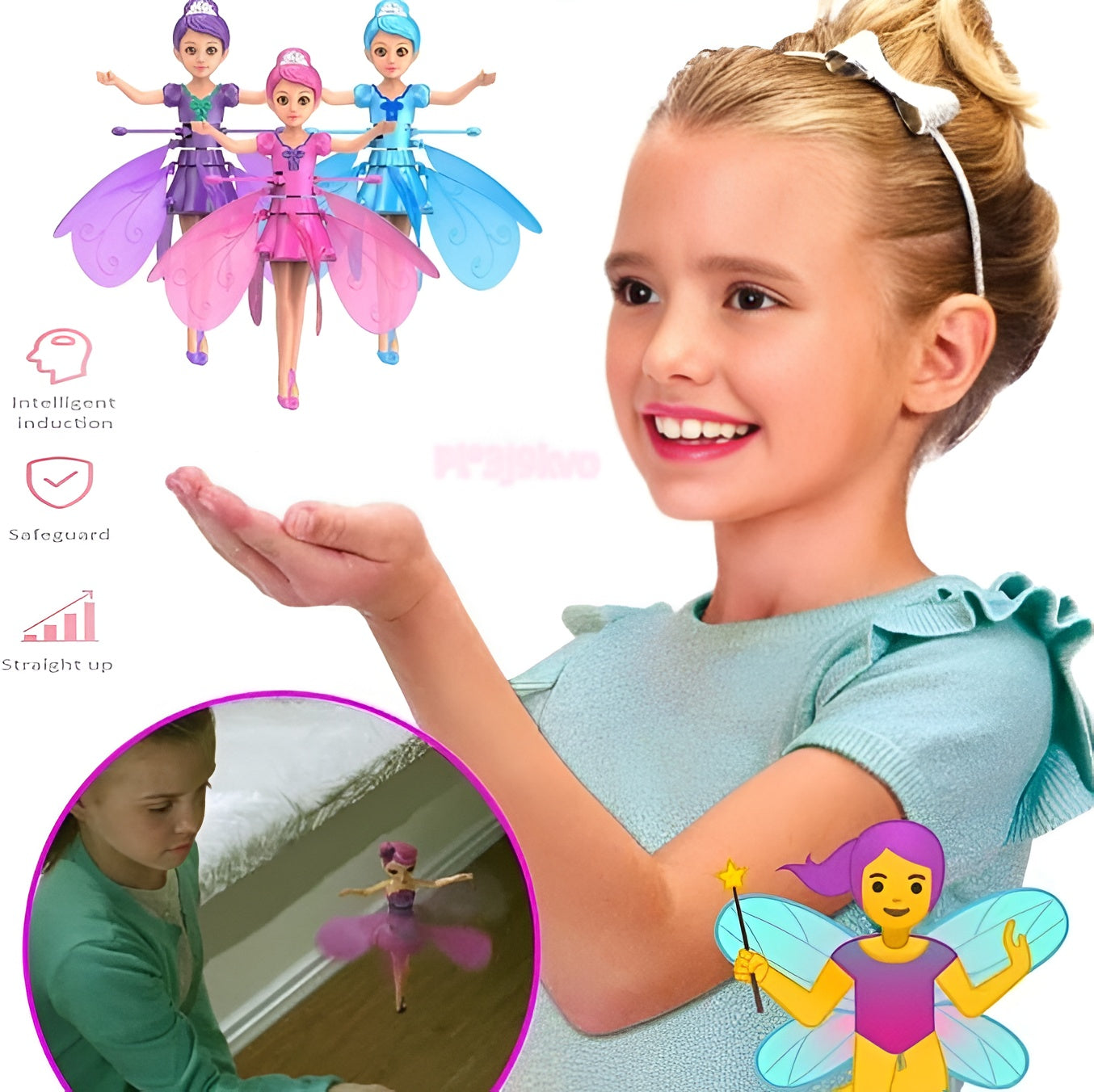 Magical Flying Fairy Doll, Hand Sensor Control, USB Powered Magic Flying Fairy, Sky Dancers Flying Toy, Best Gift for Girls